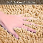 Half Round Bath Mat Beige Bathroom Rugs Semicircle Chenille Bath Rugs Water - Image 4