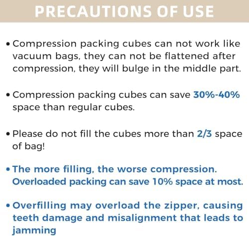 BAGAIL 4 Set/6 Set/8 Set Compression Packing Cubes Travel Accessories - Image 5