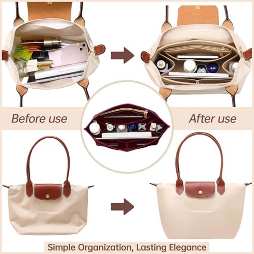 OPPOSHE Purse Organizer Insert for Longchamp Le Pliage, Premium Felt Long Champ - Image 3