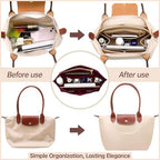 OPPOSHE Purse Organizer Insert for Longchamp Le Pliage, Premium Felt Long Champ - Image 3