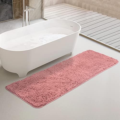 Yeaban Chenille Rose Dawn Bathroom Runner Rug 24"x60" by Yeaban