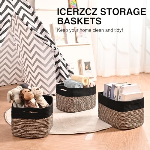 ICERZCZ Storage Baskets for Shelves Organizing, Woven Cotton Rope Baskets for - Image 6