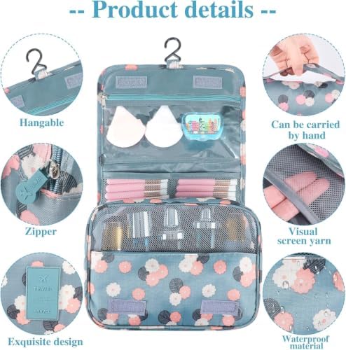 Hanging Toiletry Bag for Women, Portable Cosmetic Summer Beach Bag - Image 3