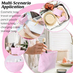 Huhumy 2 Pcs Makeup Bag Set for Women, Thin Stripe - Image 5