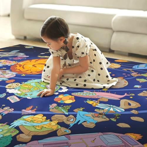 Hazo Haus Solar System Explorer 6x9 Kids Area Rug – Educational Outer Space Map - Image 5