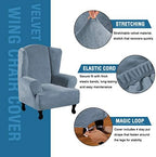 H.VERSAILTEX Wingback Chair Covers Velvet Plush Wing Chair Slipcover 1 Piece - Image 2