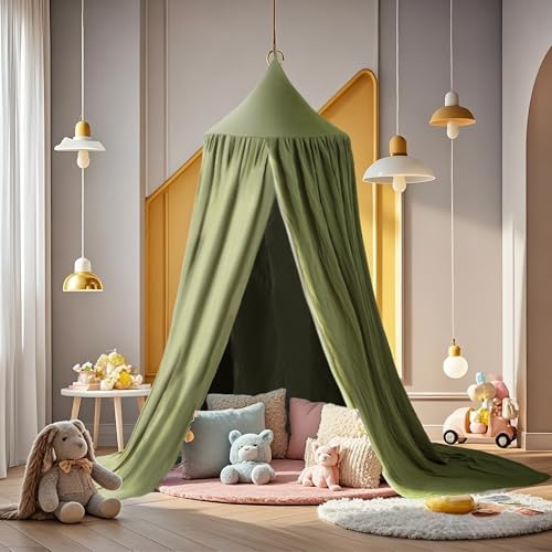 Cotton Kids Bed Canopy, Nursery Room Baby Crib Hanging Curtain Mosquito Net - Image 2
