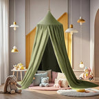 Cotton Kids Bed Canopy, Nursery Room Baby Crib Hanging Curtain Mosquito Net - Image 2