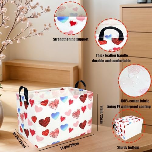 Valentine's Day Basket Gift for Empty Cute Heart Large Storage Bin for Kid and - Image 5