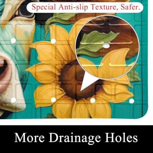 Shower Mat Bathtub Mat, 26.8x15.1 inch, Non-Slip Bath Mat - Image 2