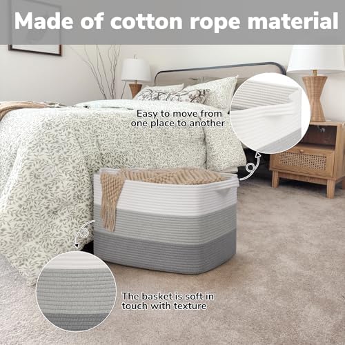 Goodpick 50L Large Woven Storage Basket, Gradient Gray - Image 5