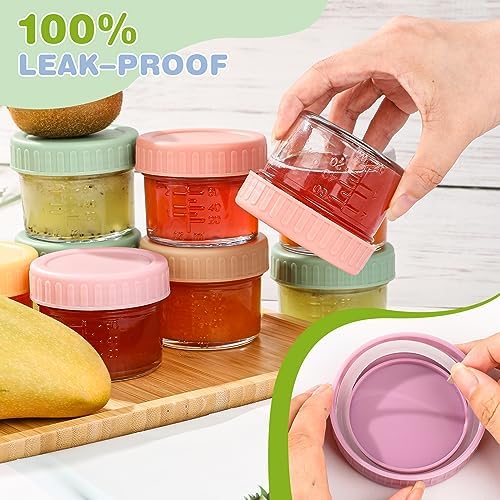 RowinsyDD Baby Food Containers, 4 oz, 8 Pack, Glass Jars - Image 2