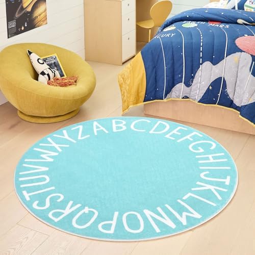 Topotdor Round ABC Area Rug, 47 Inch Soft Floor Carpet - Image 2