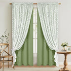 ASPMIZ Linen Curtains for Living Room Double Layer Curtains by ASPMIZ
