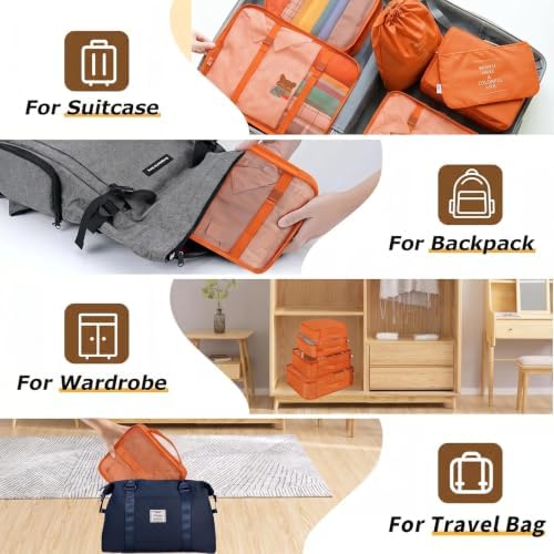 LANSKLBD 6/8 Set Packing Cubes for Suitcases Travel Luggage Packing Organizers - Image 6