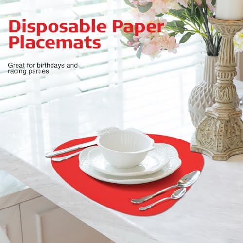 100 Pcs Disposable Paper Placemats Bulk 16.5"x13" Pebble Shape Place Mats - Image 3