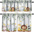 Forest Animal Valance Curtains, Watercolor Wild Animal Bear Fox Deer Kids by Unknown
