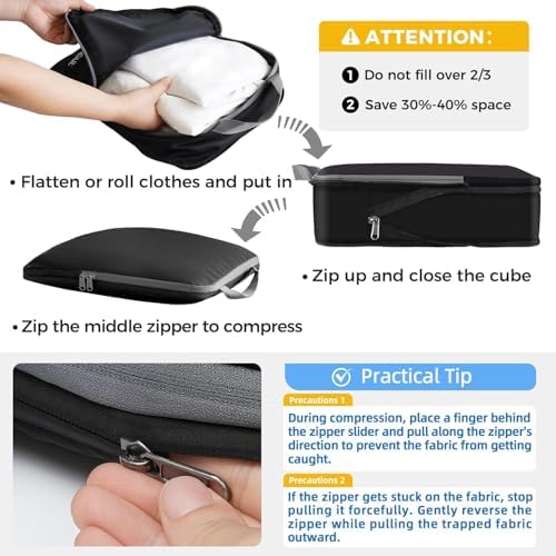 BAGAIL 4 Set/6 Set/8 Set Compression Packing Cubes Travel Accessories - Image 4