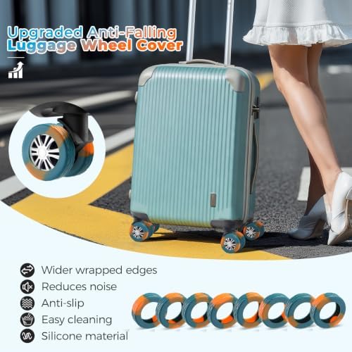 8Pcs Upgrade Luggage Wheel Covers, Travel Accessories - Image 2