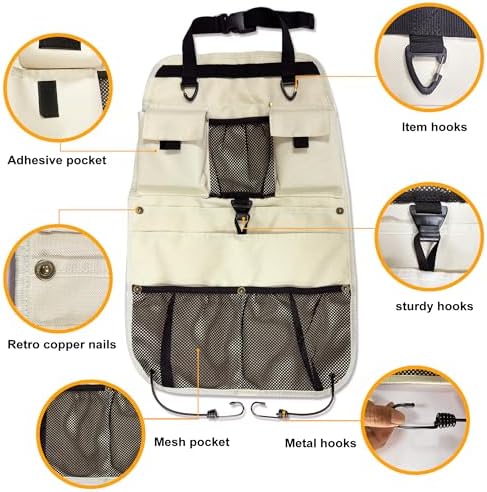 Car Seat Back Organizer with Multiple Storage Pockets, Universal Fit - Image 2