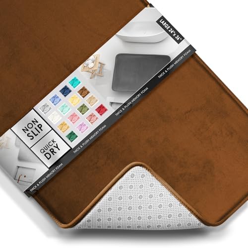Clara Clark Bathroom Rugs, Velvet Memory Foam Bath Mat, Non-Slip Bath Rugs - Image 3