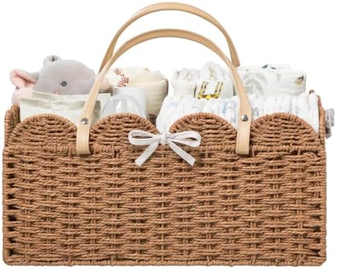 HBlife Baby Diaper Caddy, Paper Rope Storage Baskets Nursery Bin by HBlife