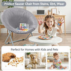 Velvet Stretch Saucer Chair Cover, Round Moon Chair Cover - Image 6