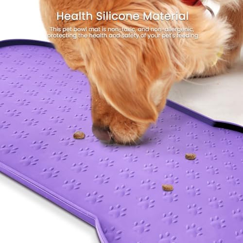 PWTAA Dog Food Mat Anti-Slip Silicone Dog Bowl Mat Thicker Pet Placemat - Image 6