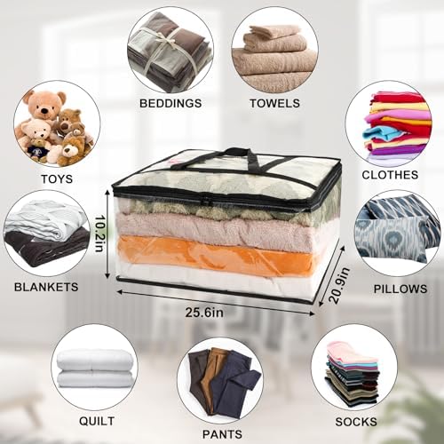 8Pack Clear Blanket Storage Bags, Vinyl Comforter Clothes Storage Closet - Image 3