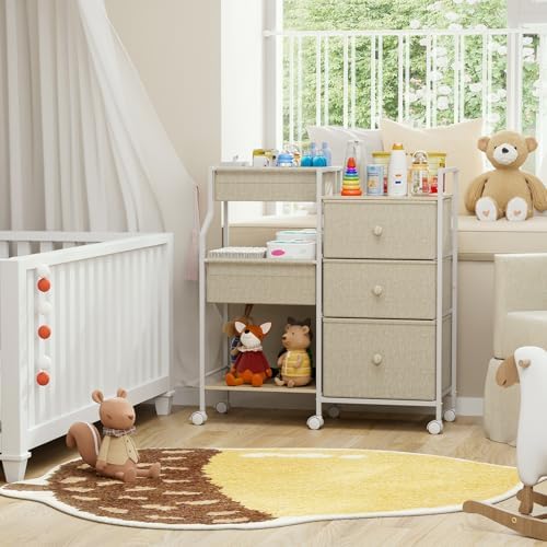 Modanais Baby Diaper Caddy Organizer Rolling Cart - Image 7