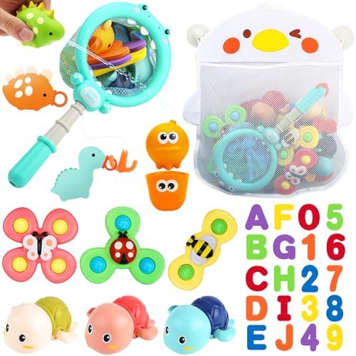 Bath Tub Fishing Toy Set with Bathtub Storage, Gift by LZZAPJ