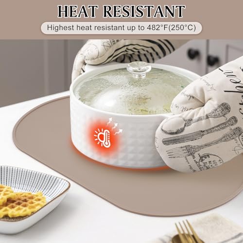 Silicone Placemat Set of 4, Heat Resistant Placemats - Image 3