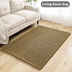 Chenille Bathroom Rug 40"x60" Tan, Large Plush Bath Mat - Image 7