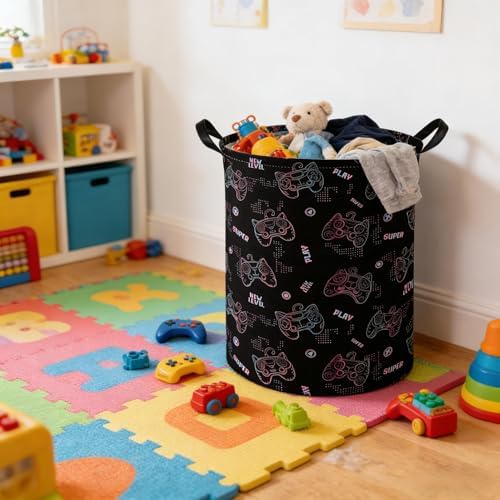 Game hamper, Waterproof foldable Kids laundry basket, Nursery Hamper, Kids Room - Image 2