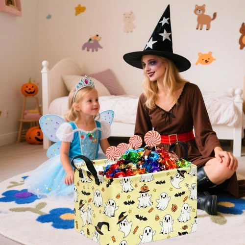Halloween Basket Yellow Pumpkin Ghost Storage Toy bin - Image 6
