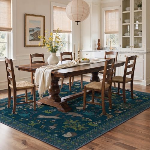 BESBLEE 9X12 Washable Area Rug for Living Room, Animal Non Slip - Image 3