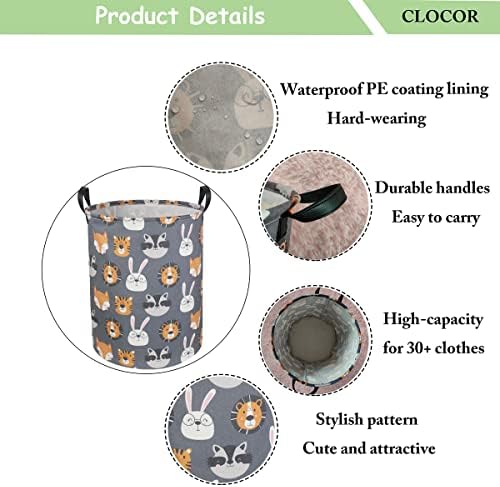 CLOCOR Kids Laundry Basket, Collapsible Fabric Storage Container, Gift Basket - Image 7