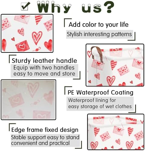 Valentines basket, Collapsible waterproof nursery laundry basket, Valentine's - Image 6