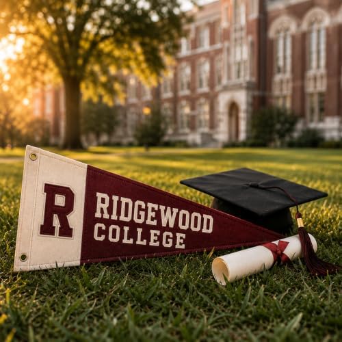 Custom Embroidered School Name Pennant Flag, Canvas Graduation Pennant - Image 4