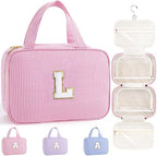TOPEAST Travel Hanging Toiletry Bag, Personalized Initial Toiletry Pouch by TOPEAST
