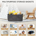 3 Pack Storage Baskets for Organizing, 13.7×9.5×6.3", Mixed Black - Image 6