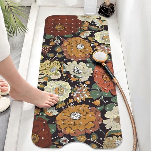 Non Slip Bathtub Mat, Bohemian Flower Bath Mat - Image 6