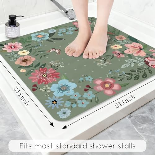 Bathtub Mat Non Slip, Bohemia Square Bath tub Mat Shower Floor Mat - Image 2
