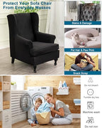 CRFATOP Wingback Chair Covers Wing Armchair Slipcovers - Image 4