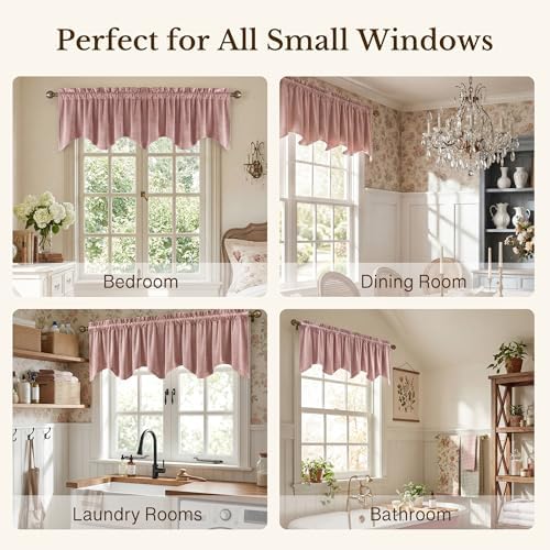 StangH Dusty Rose Valance for Windows 52x18 Inch, 1 Panel - Image 6