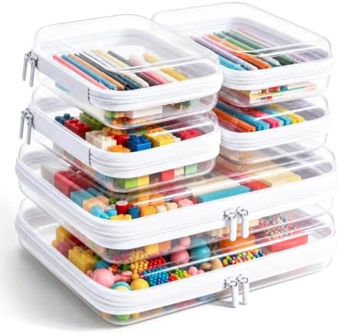 Clear Hard Shell Zipper Case, Crush-Proof Clear Zipper Pouches, TSA Approved by CEOJPA