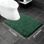 Yeaban Toilet Rugs U-Shape 20"x24", Dark Green - Image 2
