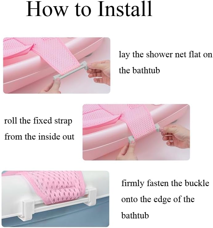 Adjustable Baby Bath Support Mesh Sling Non-Slip Infant Bathtub Shower Net - Image 4