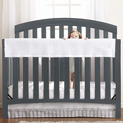 BreathableBaby Breathable Mesh RailGuard Teething Cover — White — 51” Long by BreathableBaby