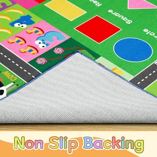HOMORE Kids Educational Rug, 7x10 Green Kids Area Rug - Image 6